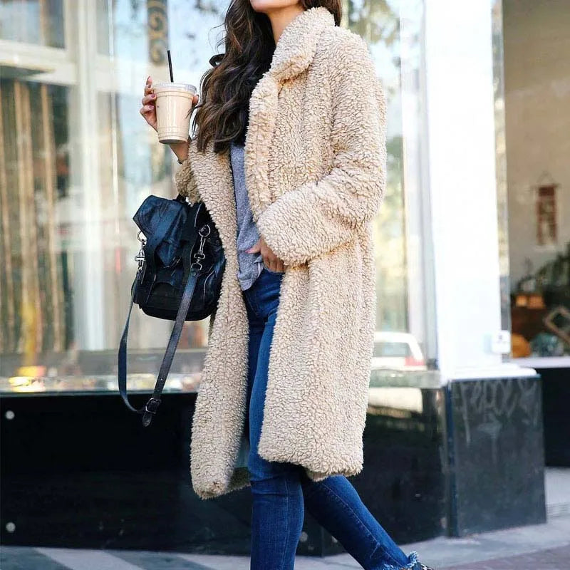 Casaco Feminino Longo Casaco de Pelúcia Trove