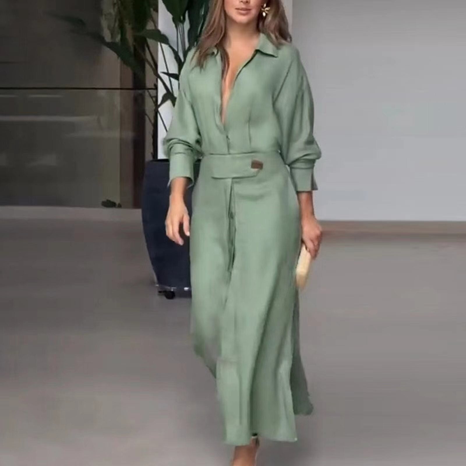 Vestido Longo com Manga Longa Lavínia
