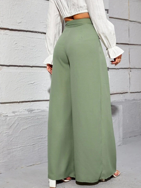 Calça Feminina Pantalona Detalhe em Plissado - Fernanda
